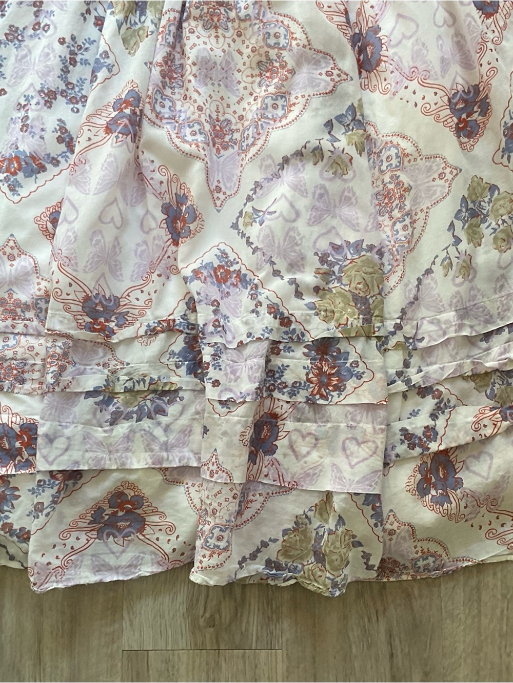 Free People Forever Favorite Lavender Paisley Smocked Maxi Dress Size Medium - Picture 6 of 16